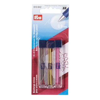 Prym ไส้ดินสอกดเขียนผ้า ขนาดไส้ 0.9 มม. 3 สี 610842