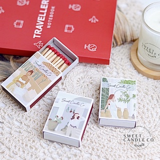 Sweet Candle Co. ไม้ขีดไฟ 40 ก้าน/กล่อง สำหรับจุดไฟ เทียนหอม ดับกลิ่น