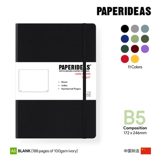 Paperideas B5 Blank Hardcover Notebook - สมุดโน๊ตเปเปอร์ไอเดีย B5 ปกแข็งไม่มีลาย