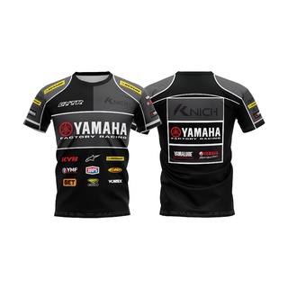 ใหม่ เสื้อพิมพ์ลาย Yamaha Factory Raczing  ผ้าแห้งเร็ว ขี่มอเตอร์ไซค์แห้งเร็ว คุณภาพเกรดพรีเมียม ราคาโรงงาน