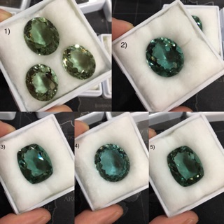 (Hot sale 790 บาททุกกล่อง )o Green Quartz ควอทซ์สังเคราะห์เลียนแบบธรรมชาติ สวยเหมือนจริงมาก ไฟดีเลิศ ไม่พอใจยินดีคืนเงิน