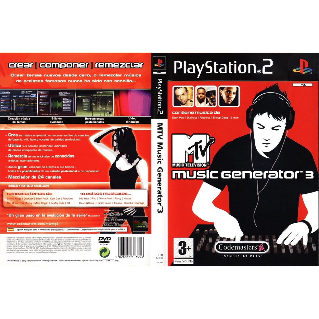 แผ่นเกมส์ PS2 MTV Music Generator 3   คุณภาพ ส่งไว (DVD)