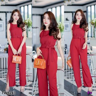 Jumpsuit ชุดจั้มสูทขายาว สีพื้นเนื้อผ้าซาร่า ใส่หวานๆ