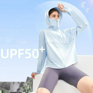 Upf 50+ เสื้อแจ็กเก็ตกีฬา มีฮู้ด ป้องกันแสงแดด แฟชั่น