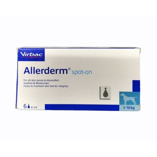 Vibac Allerderm Spot-on​ ​หยดหลัง บรรจุ​6​หลอด) ช่วยดูแลผิวหนัง​ สำหรับน้ำหนักมากกว่า10กก.