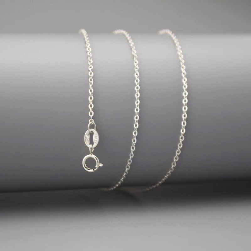 100% เงินสเตอร์ลิง S925 สร้อยคอเงิน 1.2 มม.ผู้หญิง Link Chain แฟชั่น Cool Silver Choker