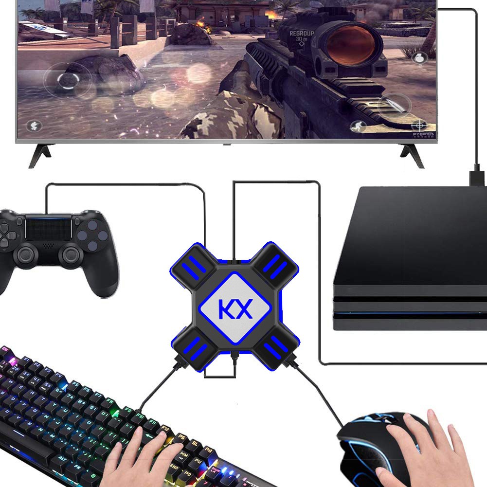 Kx อะแดปเตอร์แปลงเมาส์ คีย์บอร์ด USB สําหรับ Switch Xbox PS4 PS3