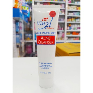 Vin21 Acne Cleanser 100g โฟมล้างหน้าสำหรับคนเป็นสิว ช่วยควบคุมความมัน