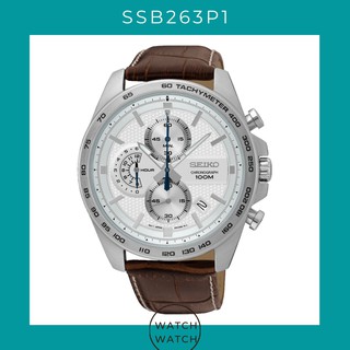 นาฬิกาข้อมือผู้ชาย Seiko Chronograph Quartz Tachymeter SSB263P1 SSB263P SSB263 Mens Watch