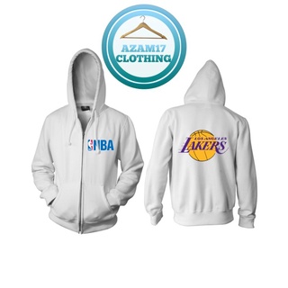 เสื้อแจ็กเก็ต เสื้อบาสเก็ตบอล มีซิป ลายโลโก้ LA LAKERS NBA ~AZAM17 สําหรับผู้ชาย ผู้หญิง