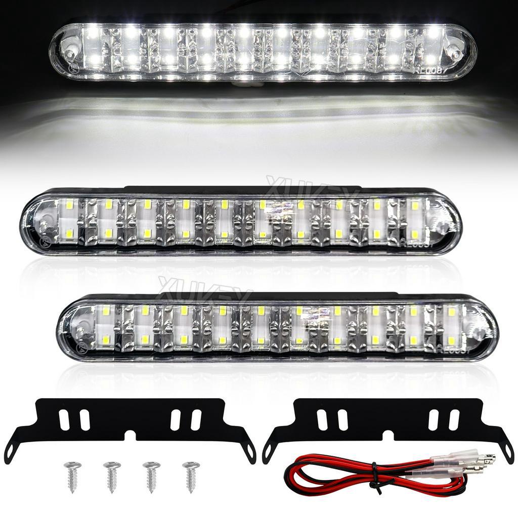 2pcs Universal 20 LED รถไฟวิ่งกลางวันหมอกโคมไฟรถขับรถ Light Bar 12V DRL Strip สีขาว Bright กันชนด้านหน้า
