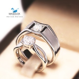 Madduckjewels แหวนเงินแท้ เพชร CZ ชุบโรเดียม RG1426WGR-RG1542