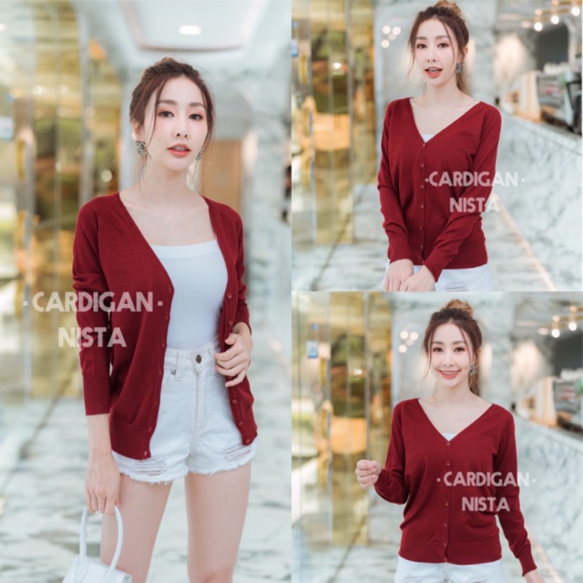 สีสวย​ ผ้านิ่ม…นิ่ม Sara 30 สี (มีส่วนลด แจ้งสีในแชทได้เลยนะคะ) CARDIGAN_NISTA