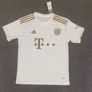 เสื้อกีฬาแขนสั้น ลายทีมชาติฟุตบอล Bayern Away Jersey 22-23 คุณภาพสูง ไซซ์ S-XXL