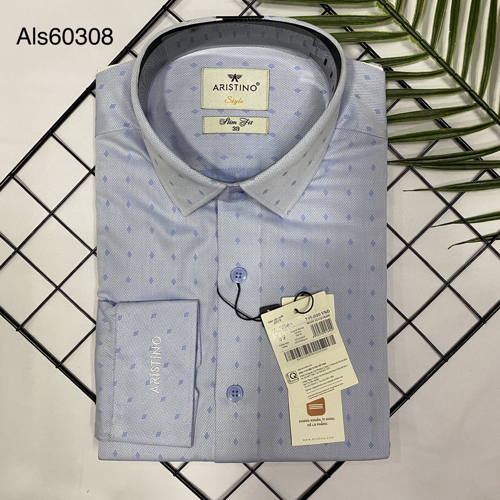 ALS60308 เสื้อเชิ้ตแขนยาว Slim ทําจาก Oak Fiber ทุกขนาด 39/40/41/42/43