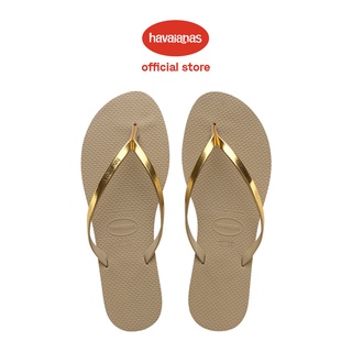 Havaianas รองเท้าแตะ เมทัลลิก สีทอง สําหรับผู้หญิง