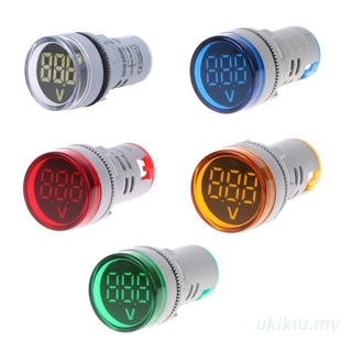 Uki Ac 60-500V 22mm เครื่องวัดแรงดันไฟฟ้าโวลต์มิเตอร์ดิจิตอลไฟสัญญาณ