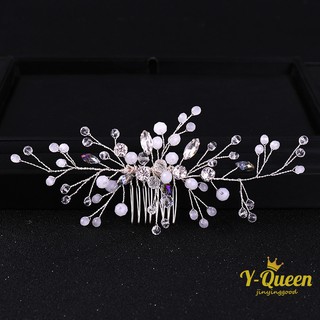 ❤Y-Q Crystal Rhinestone Hair Combs Women Head Jewelry Bride Hair Comb Handamade Wedding Hair Accesso