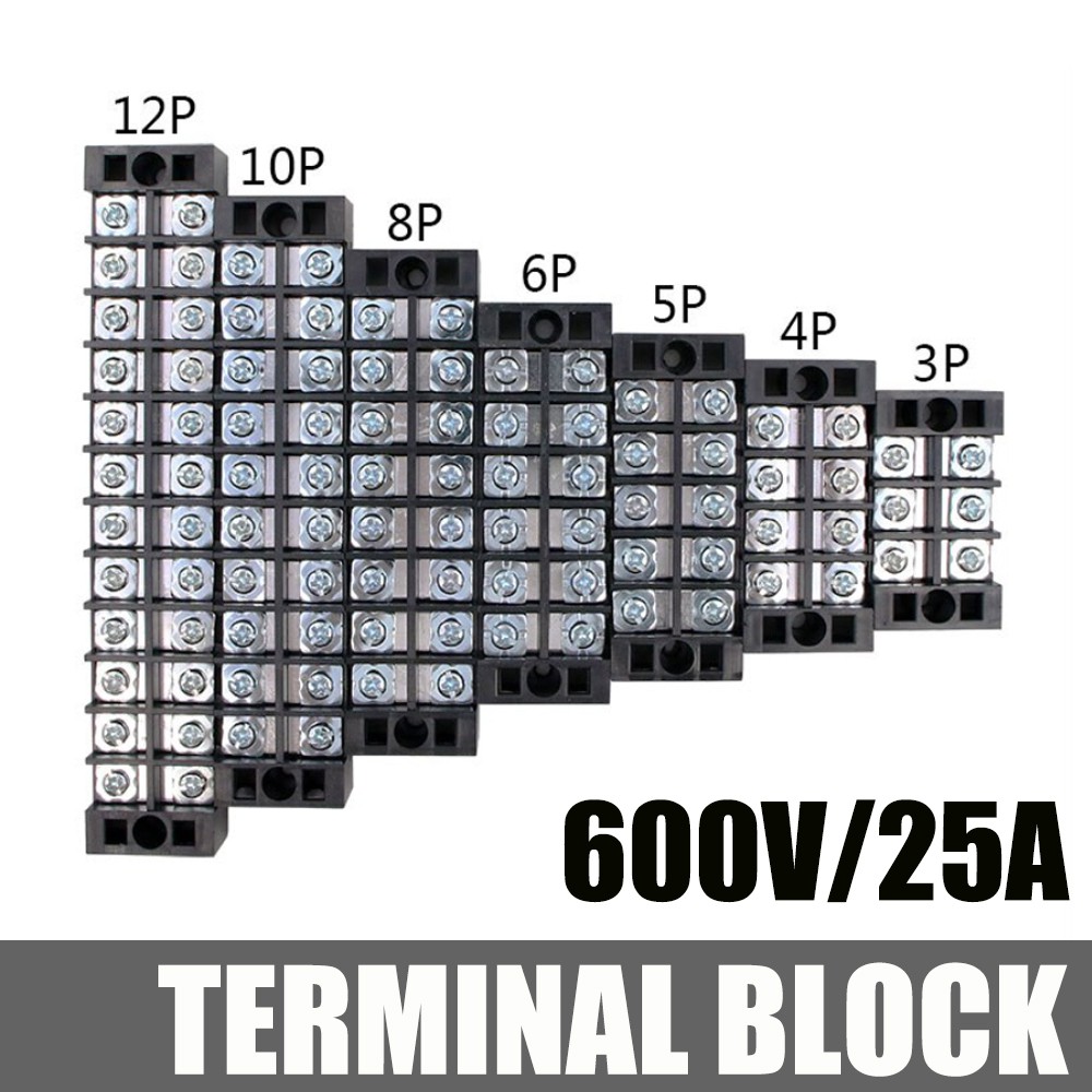 ซื้อ เทอร์มินอล บล๊อก Terminal Block 25A 600V มีให้เลือกหลายขนาด 3P 4P 5P 6P 8P 10P 12P