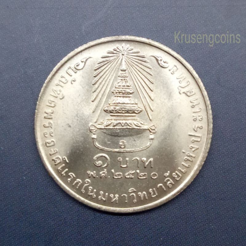 เหรียญ1บาทที่ระลึกวาระที่15 พระเทพจบบัณฑิตพระองค์แรก เหรียญไม่ผ่านใช้_พร้อมตลับ