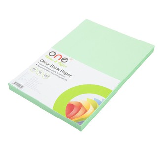 กระดาษแบงค์สี A4 55แกรม เขียว (แพ็ค250แผ่น) ONE Green color bank paper A4 55 grams, 250 sheets (pack of 250) ONE