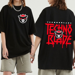 เสื้อยืดแขนสั้น พิมพ์ลายกราฟฟิค Technoblade Merch สไตล์ฮิปฮอป สตรีท สําหรับผู้ชาย