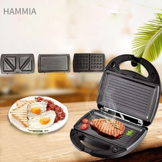 HAMMIA  เครื่องทําพานินี่ แบบกด สองด้าน 750W ปลั๊ก Eu 220‐240V Panini Maker