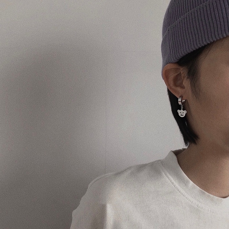 ต่างหู Korea Bear Silver Hoop Earring Fashion Animal Metal Round Earrings Female Jewelry Hot Sale – – >>> 🇹🇭 Top1Thailand 🛒 >>> shopee.co.th 🇹🇭 🇹🇭 🇹🇭🛒🛍🛒