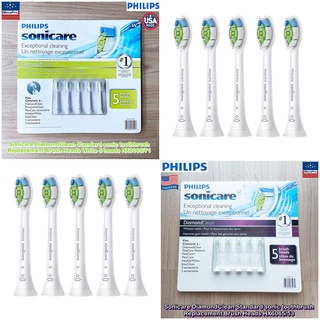 Philips® Sonicare DiamondClean Standard sonic toothbrush Replacement Brush Heads White 5 heads ฟิลิปส์ หัวแปรง