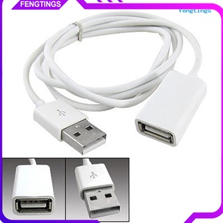 【se】สายเคเบิลอะแดปเตอร์ต่อขยาย Usb 2.0 ตัวผู้ เป็นตัวเมีย โลหะ PVC สีขาว ยาว 1 เมตร 3 ฟุต