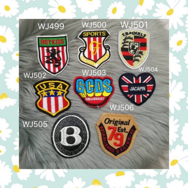 DIY Patches ตัวรีดติดเสื้อผ้า กาวในตัว กระเป๋า รองเท้า รีดกับวัสดุที่เป็นผ้าได้หลากชนิดหรือนำไปเย็บ ปะเสื้อผ้า งานปักผ้า