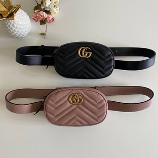 กระเป๋าสะพายคาดเอว กุชชี่ Marmont matelasse belt Bag Size 18cM