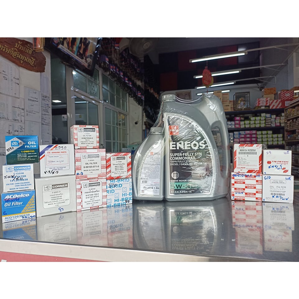 ENEOS น้ำมันเครื่องดีเซล เอเนออส 5W-30 น้ำมันเครื่องดีเซลสังเคราะห์แท้ 100% 7ลิตร 8ลิตร แถมกรองน้ำมั
