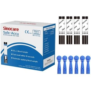 🔥พร้อมส่ง 50 ชิ้น🔥 แผ่นตรวจน้ำตาล รุ่น Safe-Accu 50 ชิ้น แผ่นทดสอบ แถบวัดน้ำตาล Sinocare