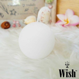 เทียนลูกบอล Ball Candle ไร้ควัน ไร้กลิ่น ขนาด 6 cm. White &amp; Ivory