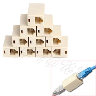 Rr อะแดปเตอร์เชื่อมต่อสายเคเบิลเครือข่าย Lan Rj45 Cat5 Coupler 10 ชิ้น