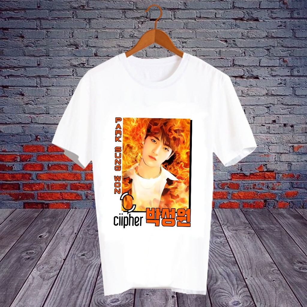 เสื้อยืดสีขาว สั่งทำ Fanmade แฟนเมด แฟนคลับ ศิลปินเกาหลี KP92 - พัค ซองวอน Park Sung Won Ciipher ไซเ