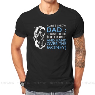 เสื้อยืดผ้าฝ้ายพิมพ์ลายขายดี เสื้อยืดคอกลม พิมพ์ลาย Dad Mans Horse Riding Lover Sport คุณภาพสูง เหมาะกับของขวัญวันเกิด