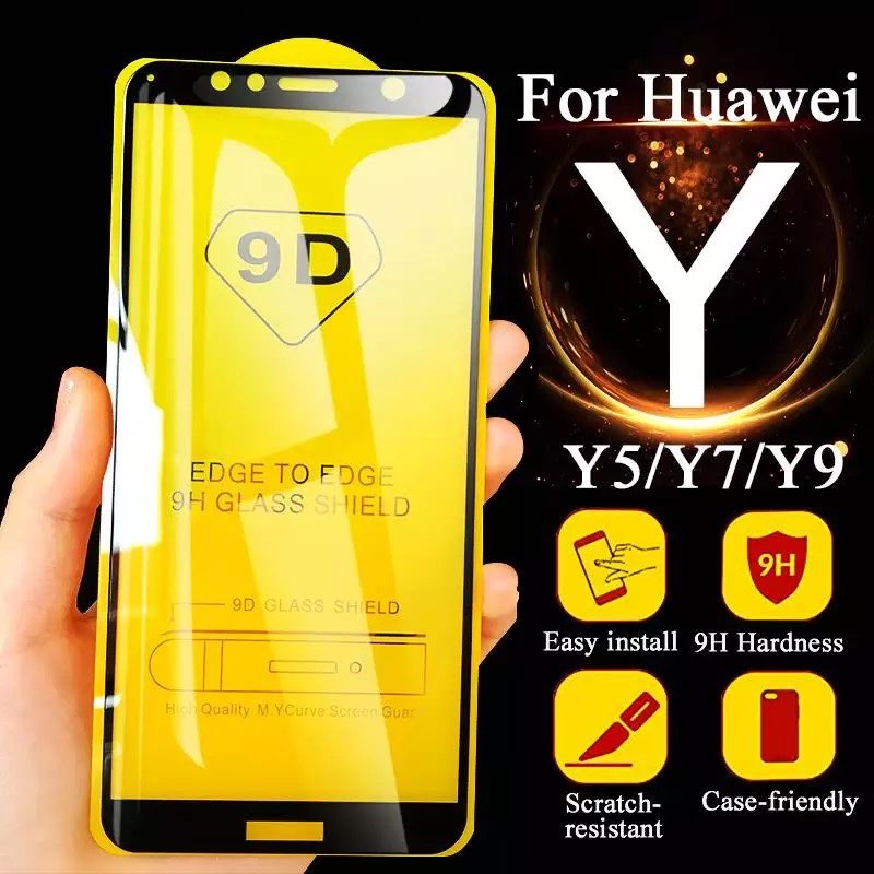 (2 ชิ้น) Huawei Y5 Prime/Y6 2018/Y7 Prime/Y7 Pro/Y7P/Y9/Y9S/Y9 Prime/Y5 2019/Y Max 9D กระจกนิรภัยเต็