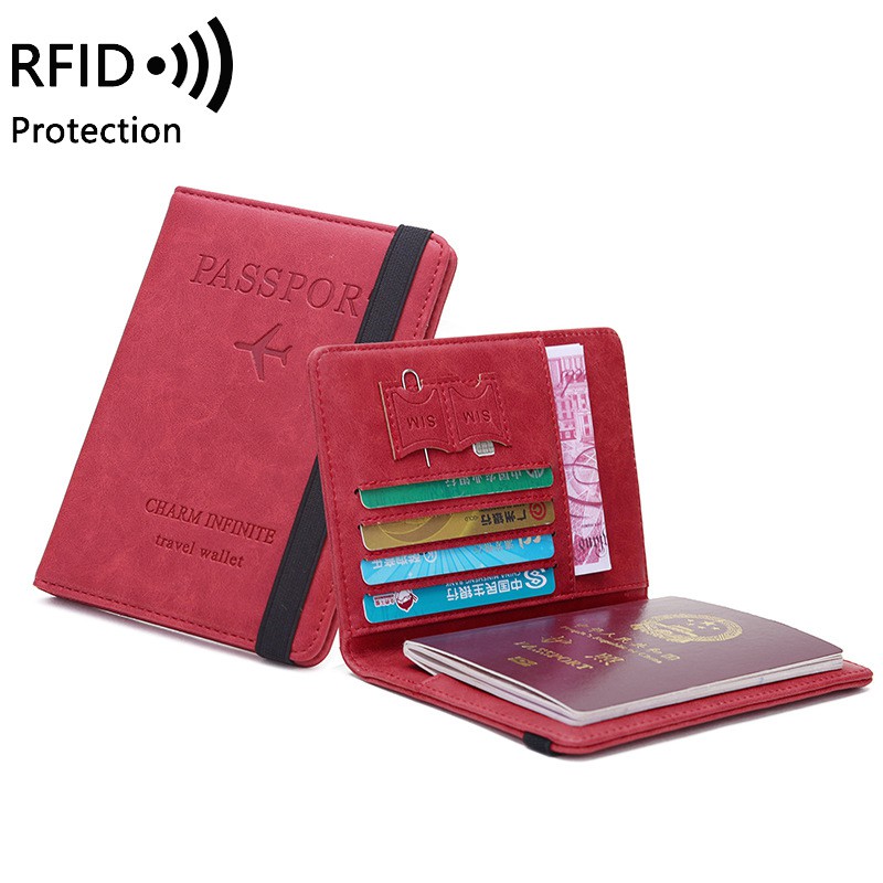 ☃Ready Stock RFID Blocking Women Passport Purse Men Leather Wallet Card