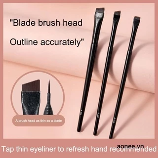 💖ใบมีดเอียงหัวเรียวขนแปรง Contour คิ้วแปรงเครื่องมือความงามแบบพกพา