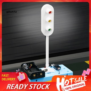 ❂QY❂Kids DIY Assembly Electric Traffic Signal Light Model Scientific Experiment Toy