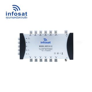 INFOSAT Multi-Switch INF- 5X12 สำหรับ 2 จานดาวเทียม 1 เสาอากาศ 12 จุดรับชมอิสระ