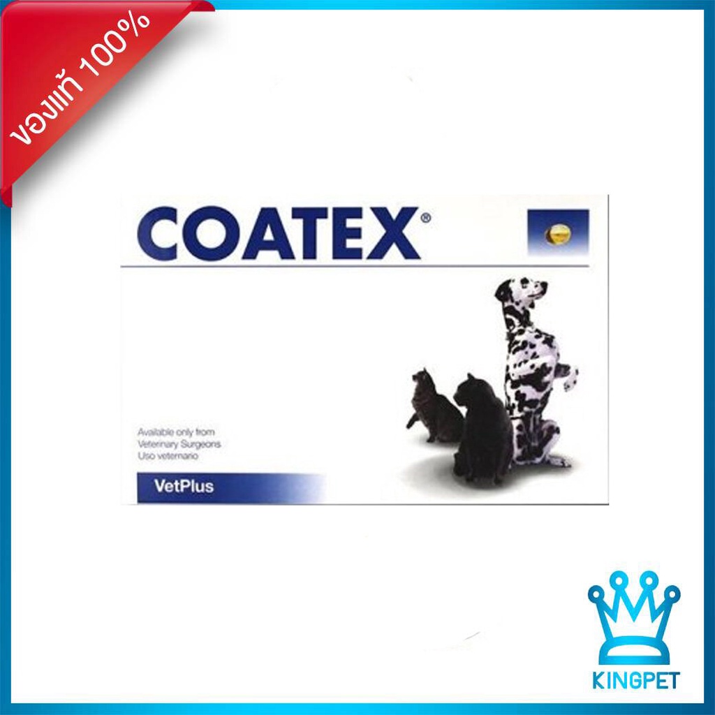 (EXP2/23) Coatex วิตามินบำรุงขนและผิวหนัง สำหรับสุนัขและแมว 60 เม็ด(เม็ดเจลใส) 4YGJ