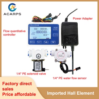 1/4&amp;quot; Flow Quantitative Controller PE Quick Connect Flow Sensor Solenoid Valve Use To Control And Display Liquid Flo