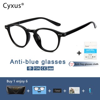 Cyxus Anti-Blue แว่นตาแฟชั่น Cat Eye คอมพิวเตอร์โทรศัพท์แว่นตา TR90 กรอบผู้ชายและผู้หญิง 8209