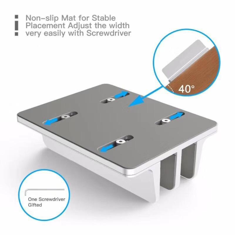 VODOOL Adjustable Vertical Laptop Stand Dual Slot Bracket 3D Surface ...