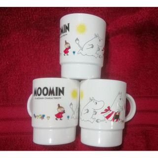 แก้วน้ำ ลายลิขสิทธิ์แท้มูมิน Moomin ป้องกันแบคทีเรีย สีขาว แพ็ค 3 ใบ