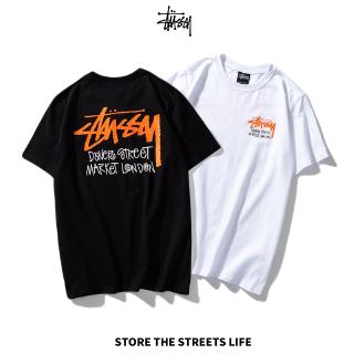 เสื้อยืดโอเวอร์ไซส์Stussy ผู้ชายและผู้หญิงแฟชั่นลำลองเสื้อยืดแขนสั้นS-3XL