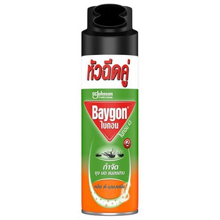 🔥ยอดนิยม!! ไบกอน สเปรย์กำจัดยุง มด แมลงสาบ กลิ่นดี-เลมอนนีน 300 มล. BAYGON Double Nozzle Mosquito Ant &amp; Cockroach Killer